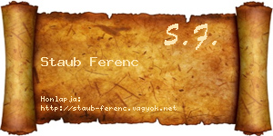 Staub Ferenc névjegykártya
